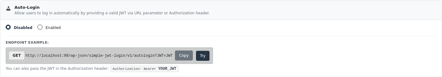 Auto-Login settings
