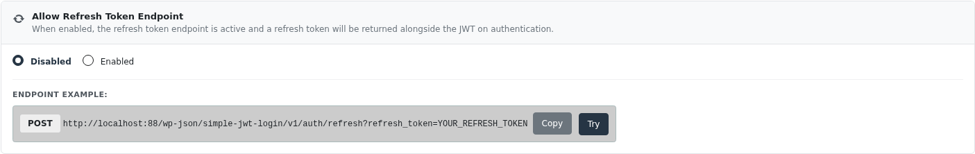 Allow Refresh Token Endpoint
