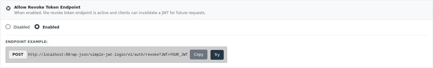 Allow Revoke Token Endpoint
