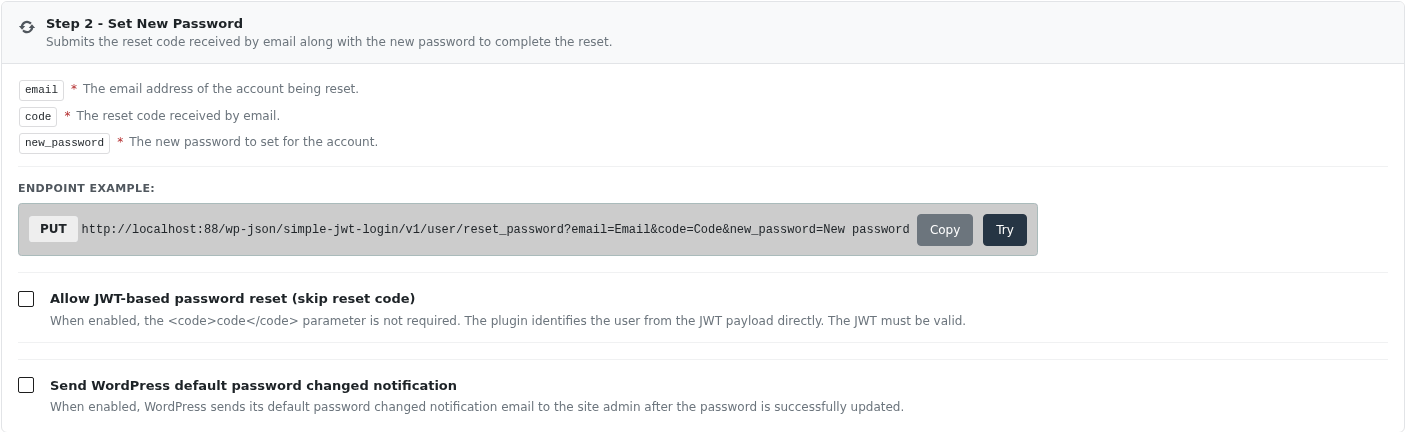 Step 2 - Set New Password