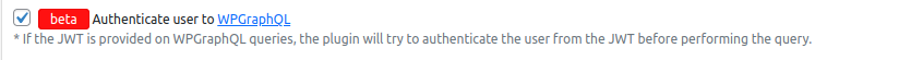 Enable WPGraphQL Authentication